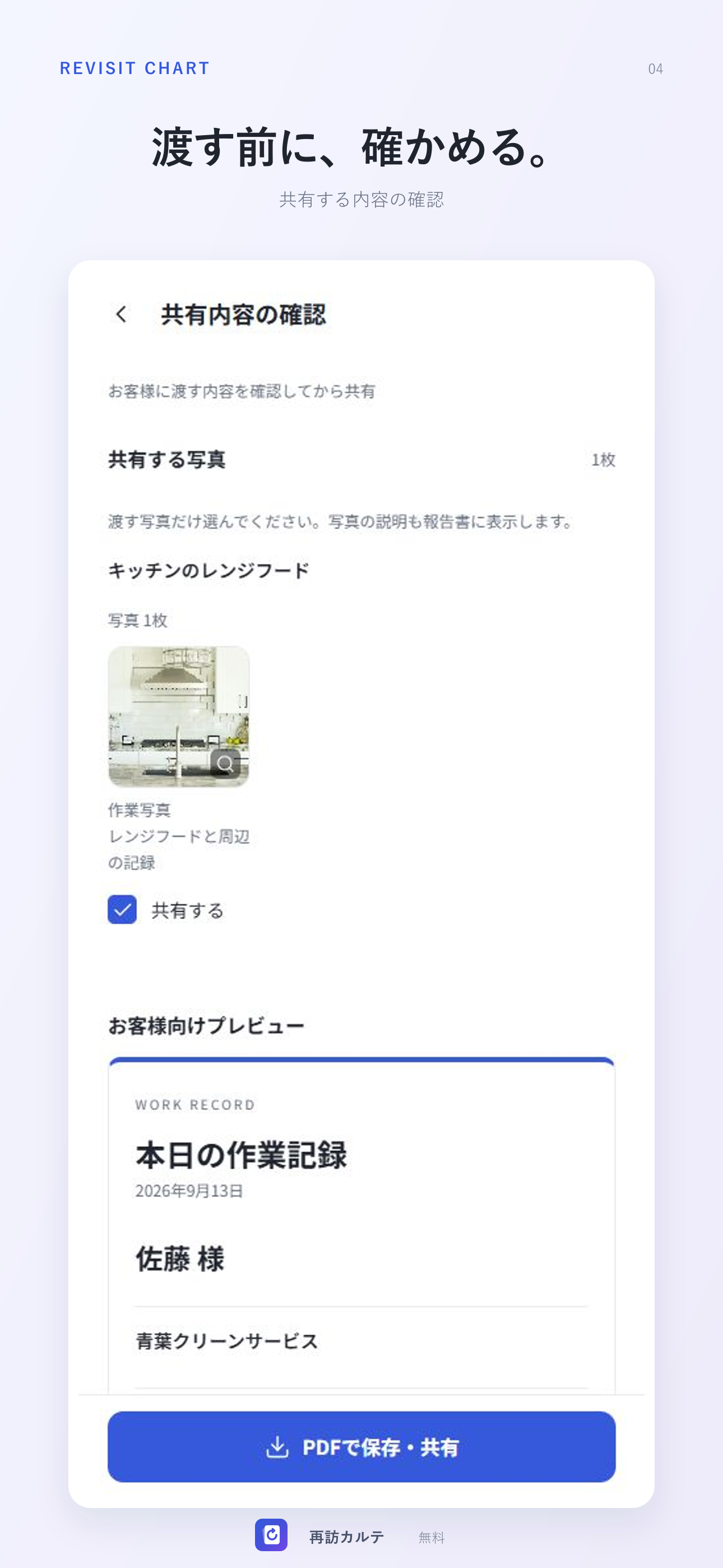 渡す前に、確かめる。 共有する内容の確認